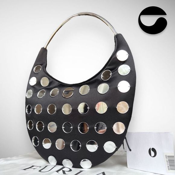 🚫SOLD ON DEPOP🚫NWT Coperni Ring Swipe Mirror Stud Black Shoulder / Top Handle - Picture 7 of 17